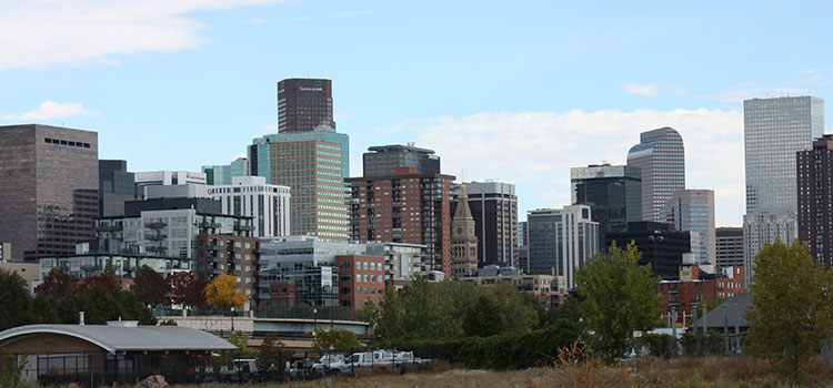 Downtown Denver on a sunny day.