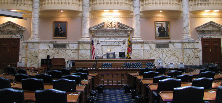 Inside the Maryland Senate chambers.