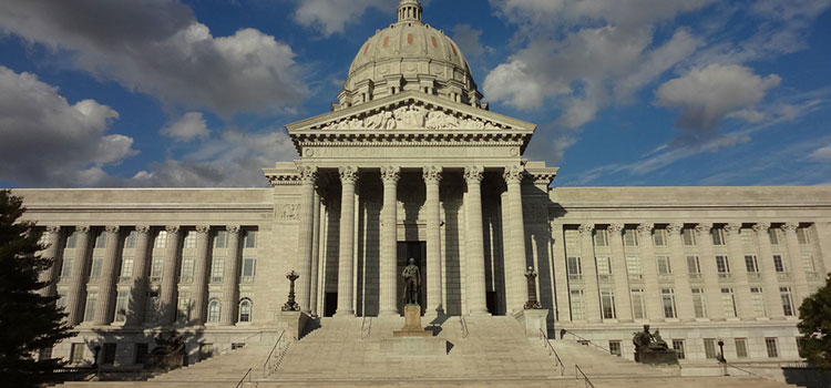 Missouri Capitol building in Jefferson City, Missouri.