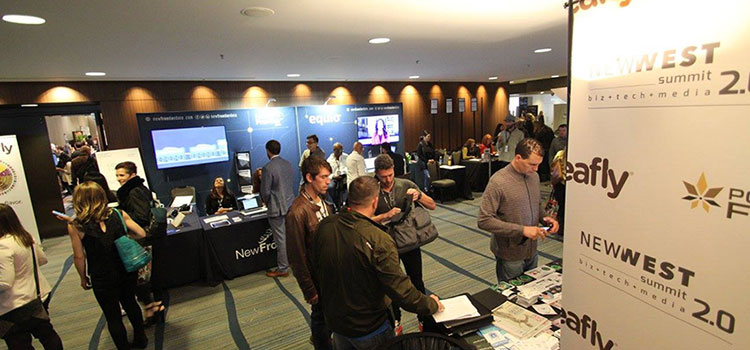 View of the entrance to the New West Summit 2.0, held at the Hyatt Regency in San Francisco.