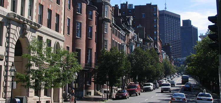 The historic Beacon Hill neighborhood in Boston, Massachusetts.