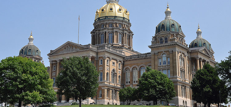 The Capitol Building of Iowa, located in Des Moines