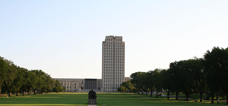 The capitol building of North Dakota.