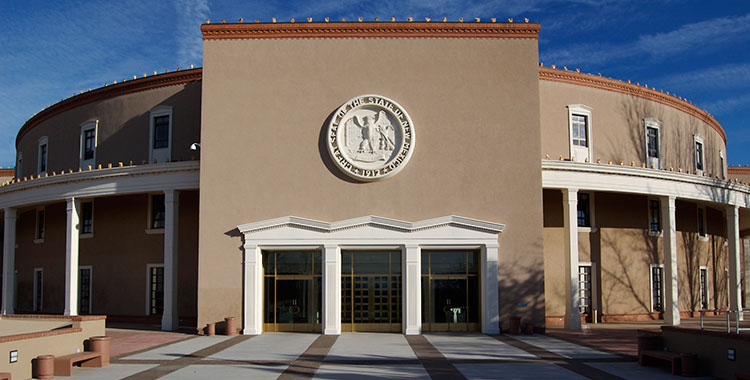 The state capitol building of New Mexico, in Santa Fe.
