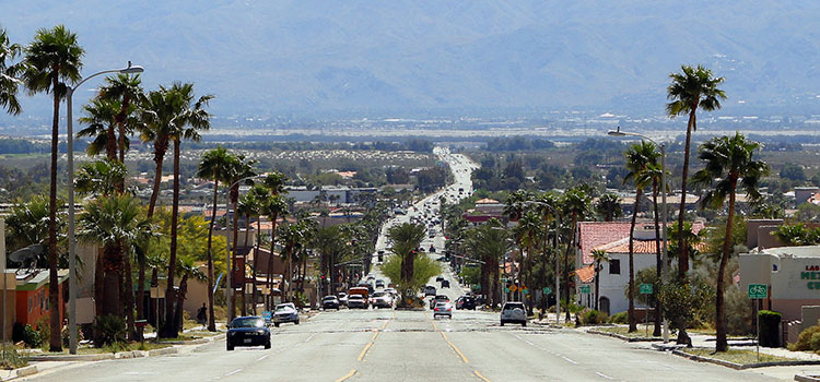 A main street in Desert Hot Springs, California.