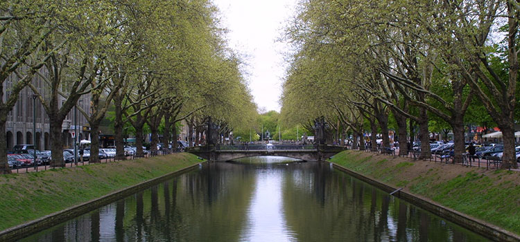 Waterway in western German city of Düsseldorf.