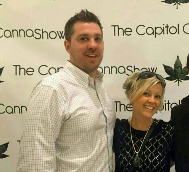 Mary Pat Hoffman (right) with dispensary partner Anthony Darby (left) at the Capitol Canna Show in Washington DC.