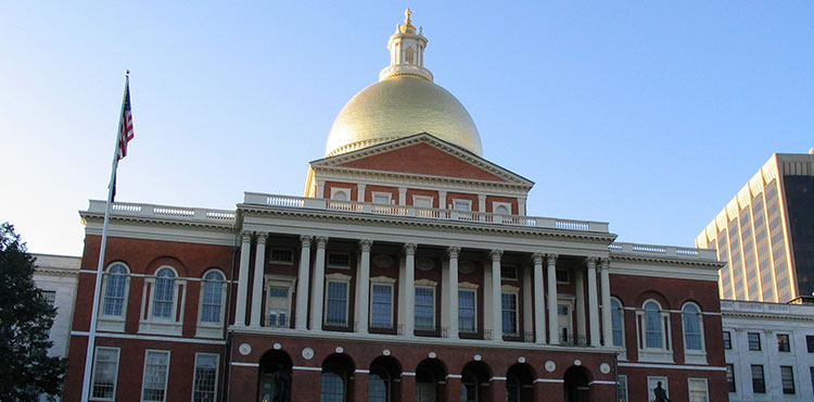 The Massachusetts capitol building in Boston.