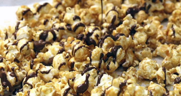 Infused chocolate-covered popcorn, photographed in Washington D.C.
