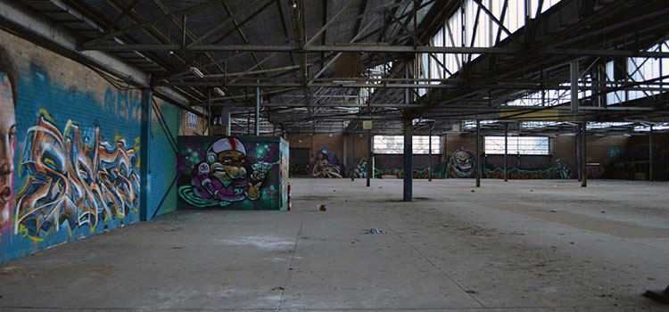 A warehouse that has been left empty for some time.