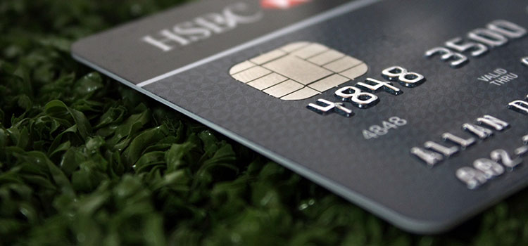 A black credit card from the New York-based HSBC bank.