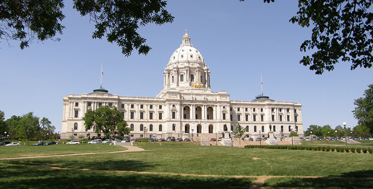 The capitol building of Minnesota in St. Paul.