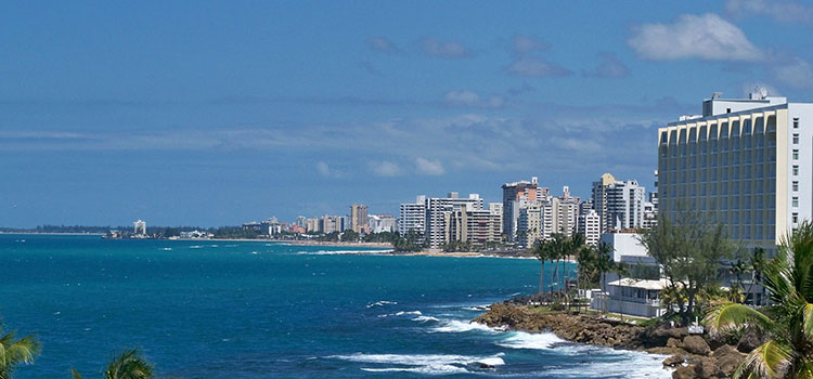 The coastline in San Juan, Puerto Rico.