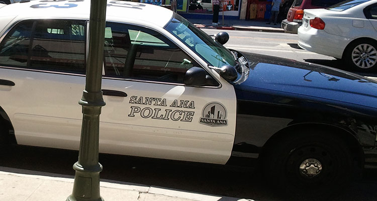 Patrol car belonging to the Santa Ana police force.