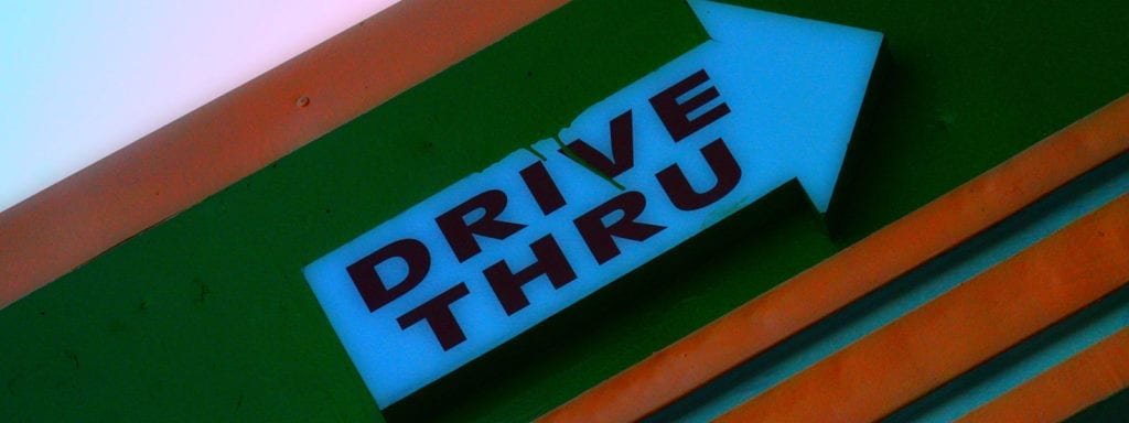 An old fashioned Drive-Thru sign.