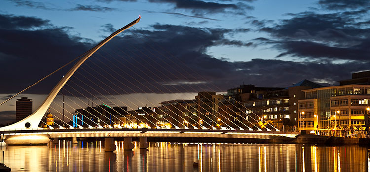 The Samuel Beckett Bridge in Dublin, Ireland