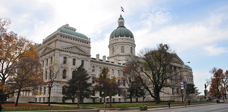 The capitol building of Indiana, where lawmakers recently legalized CBD access for epilepsy.