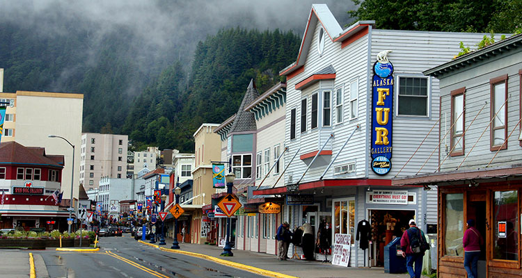 The main street of Alaska's capital city, Juneau.