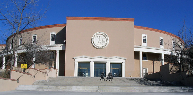 The New Mexico State Capitol Building in Santa Fe, New Mexico.