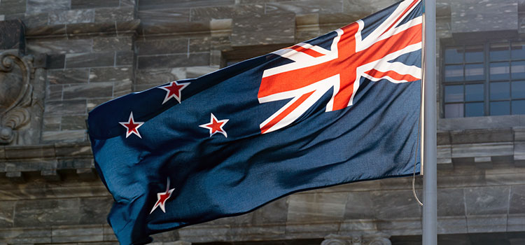 The flag of New Zealand, where health officials have eased medical cannabis restrictions.