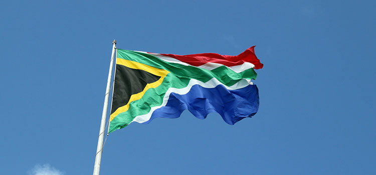 The flag of South Africa.