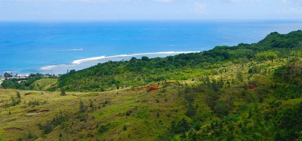 Looking down on the beach somewhere on the island of Guam.