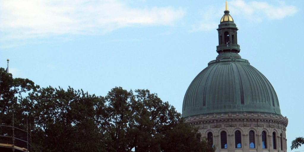 The dome of the Maryland Capitol Building in Annapolis, Maryland.