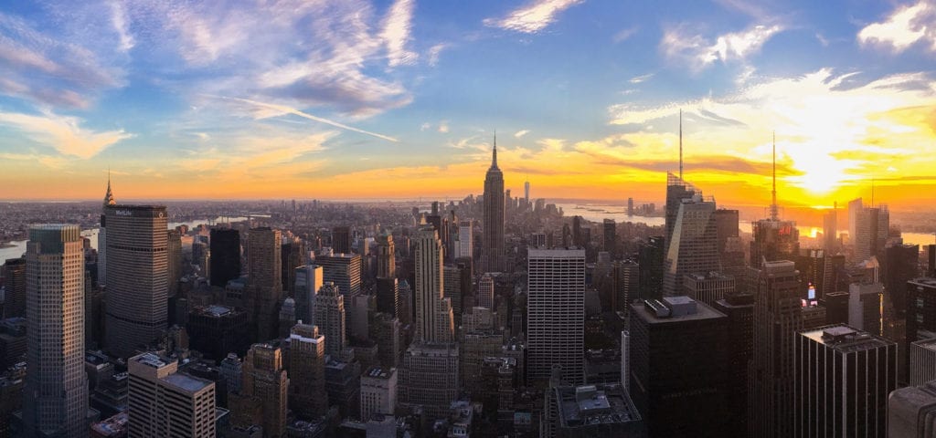 New York City skyline from the top of The Rock.