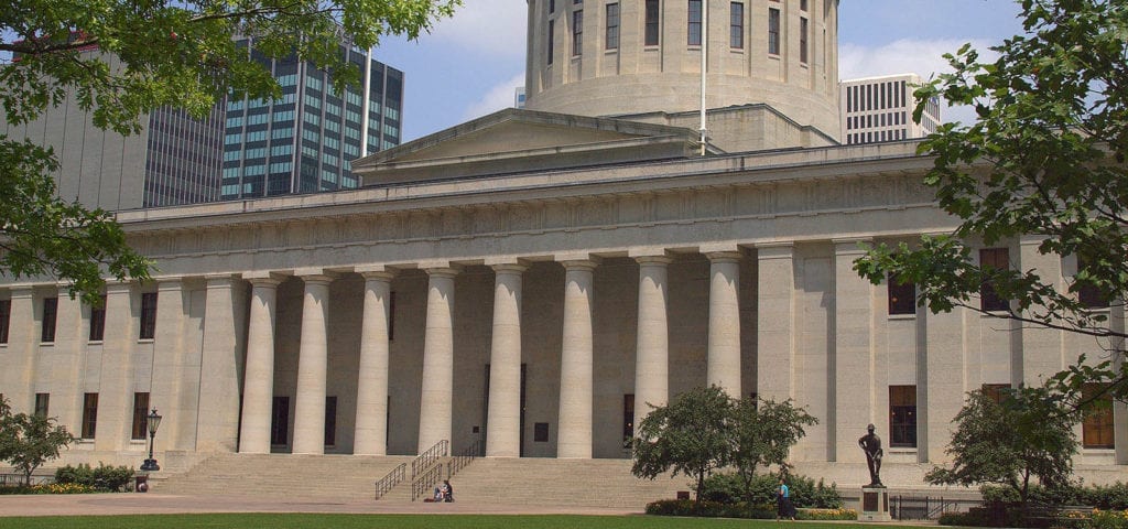 The State Capitol Building of Ohio in Columbus, Ohio.