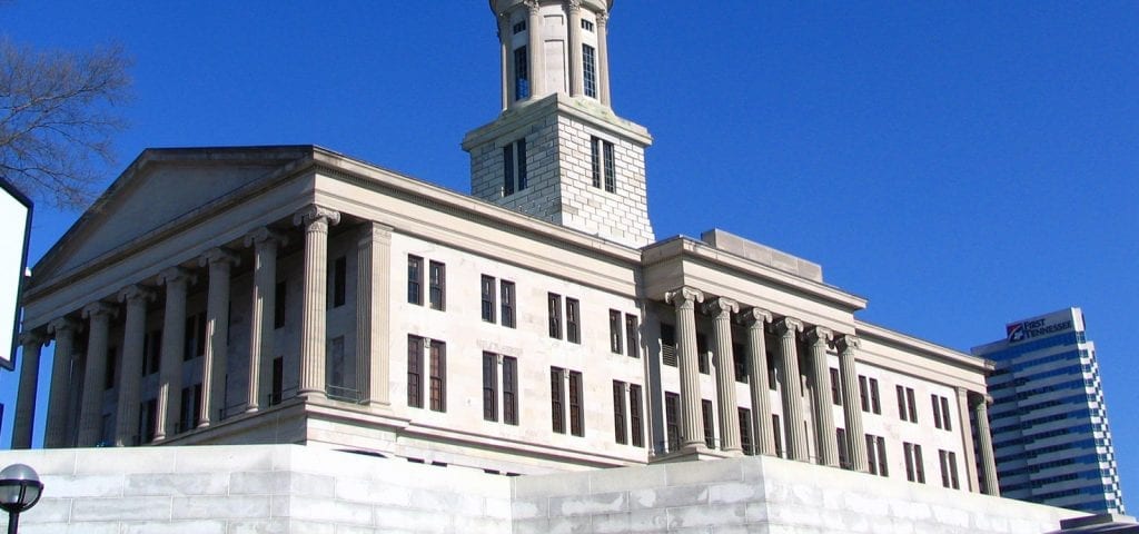 The Tennessee Capitol Building in Nashville, Tennessee.