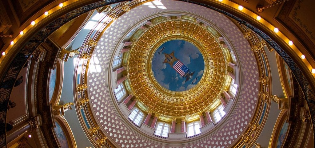 Inside of the Iowa State Capitol's dome in Des Moines, Iowa.