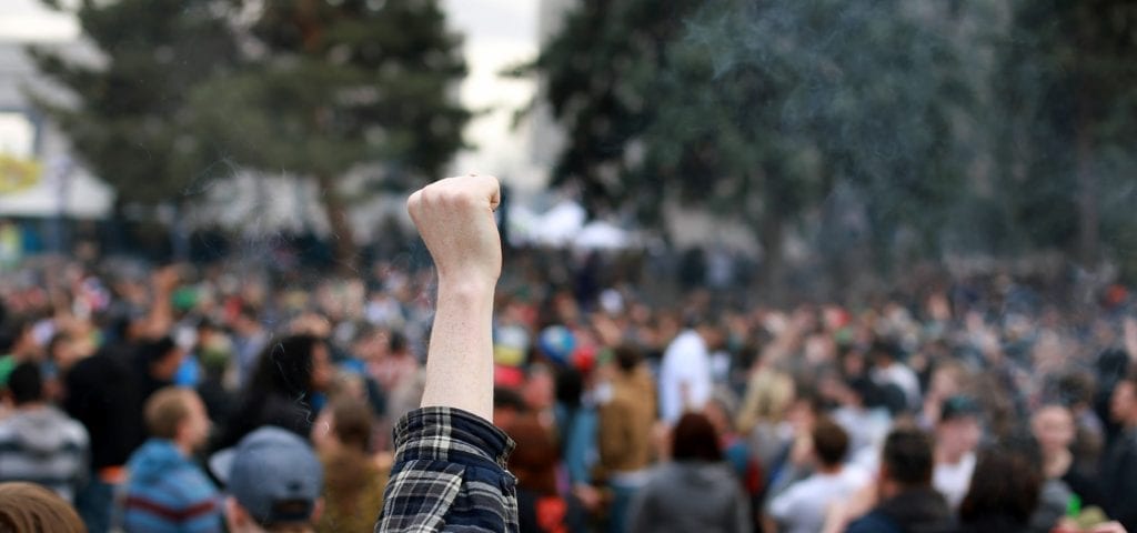 A cannabis legalization rally in Denver, Colorado.