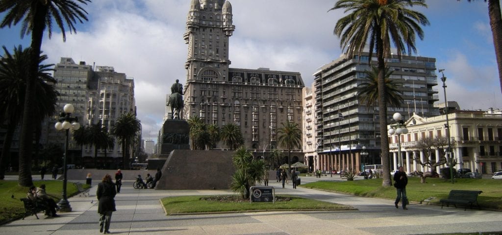 The Plaza Independencia in Montevideo, Uruguay.