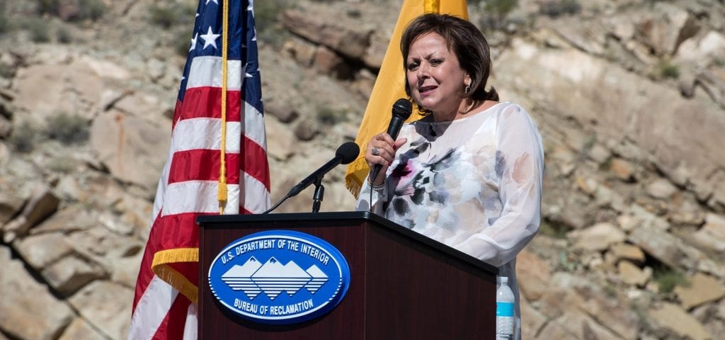 Susana Martinez, the Governor of New Mexico, speaking at a Bureau of Reclamation event.