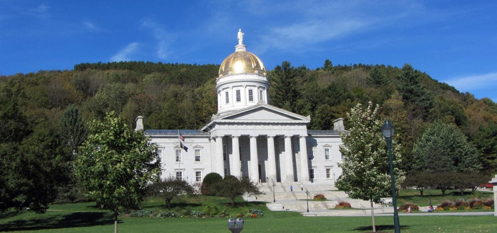 The Vermont Statehouse, where lawmakers became the first legislative body to pass an adult-use cannabis law.
