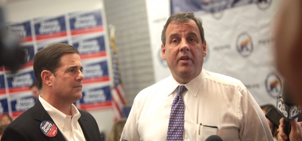 Chris Christie at a political event with Doug Ducey.
