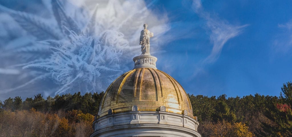 The Vermont State House (state capitol building) at 115 State Street in Montpelier, Vermont.