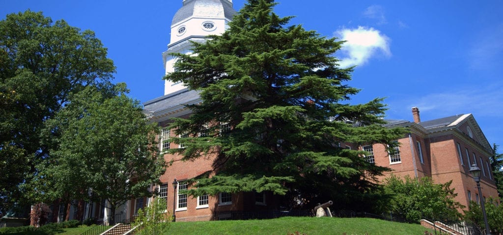 The Maryland Capitol Building in Annapolis, Maryland.