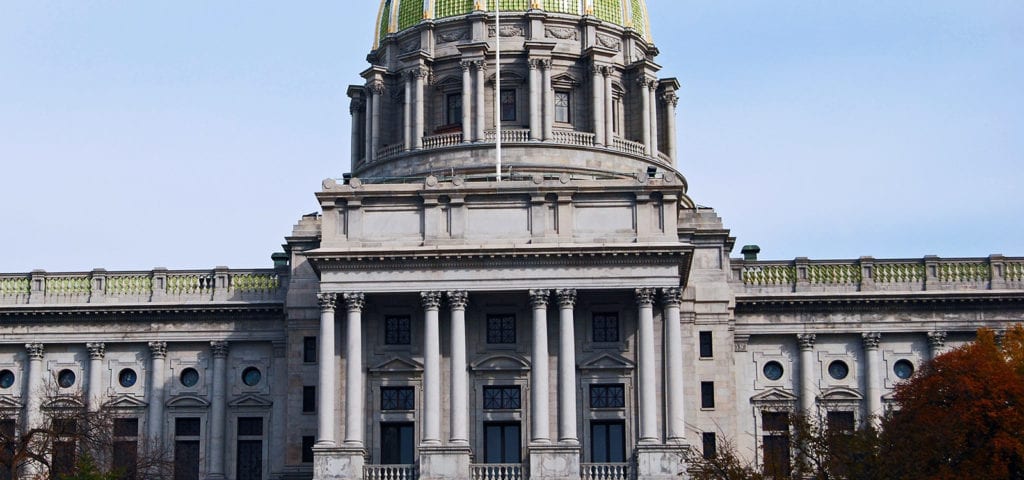 The Pennsylvania State Capitol Building in Harrisburg, Pennsylvania.
