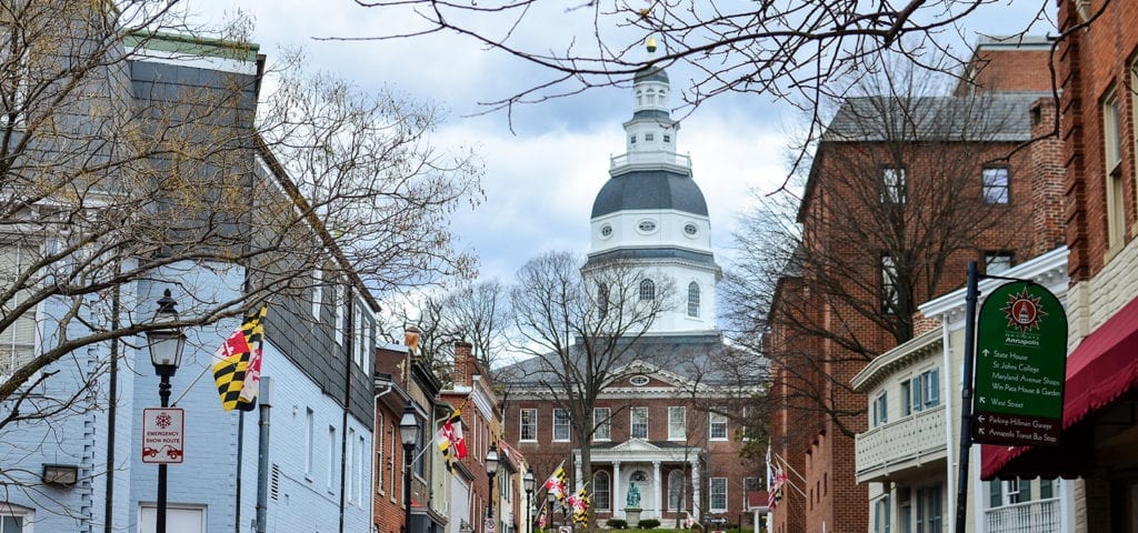 The Maryland Capitol Building in Annapolis. MD.