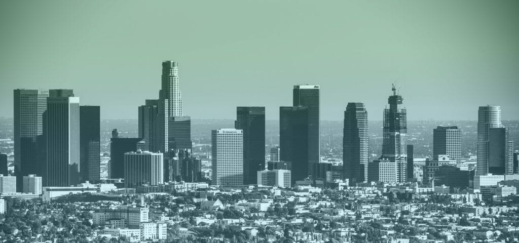 Photo of downtown Los Angeles from the Hollywood Hills.