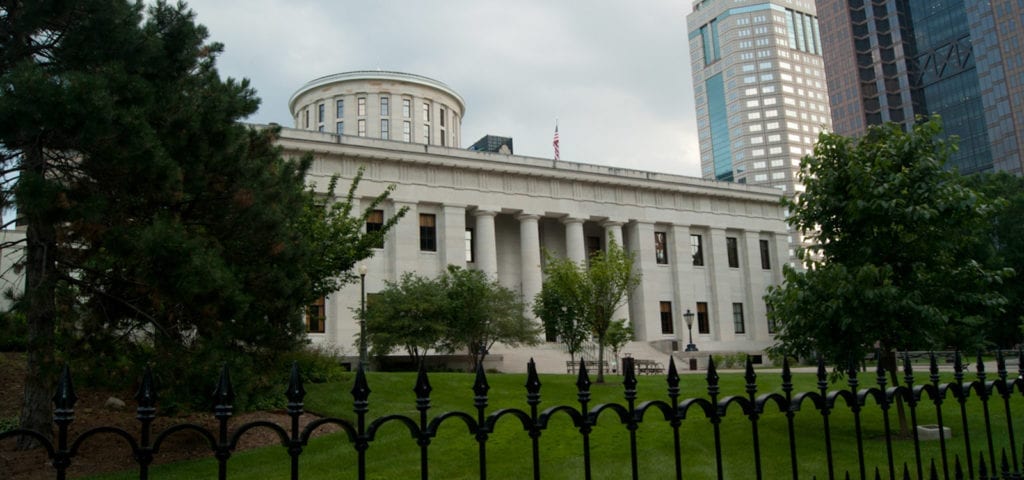 Photo from outside the Ohio State Capitol Building in Columbus, Ohio.