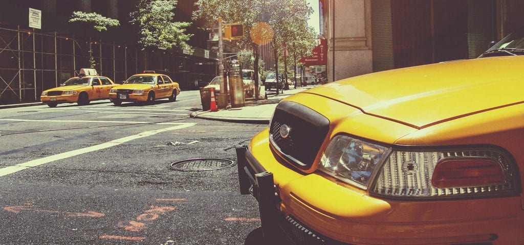 A New York City taxi cab.