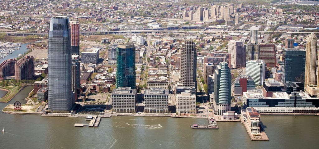 An aerial view of downtown Newark, New Jersey.