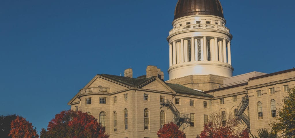 The Maine State Capitol Building in Augusta, Maine.