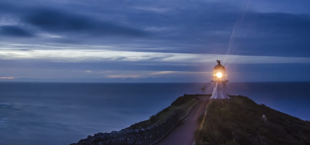 Lighthouse on New Zealand's northernmost point, Cape Reinga.