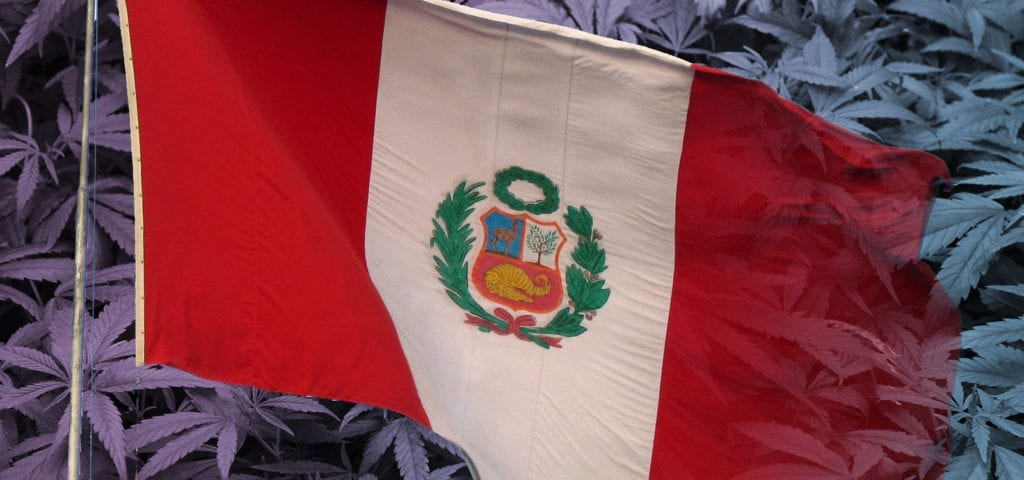 The flag of Peru, where medical cannabis has been approved by federal lawmakers.