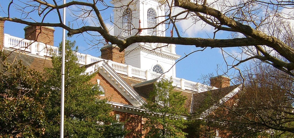 The Delaware statehouse in Dover, Delaware.