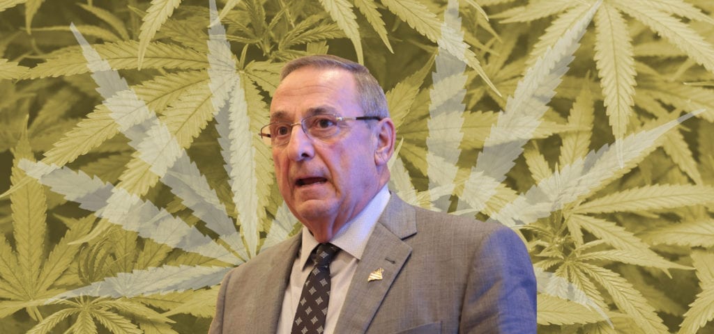 Digital collage of Gov. Paul LePage.