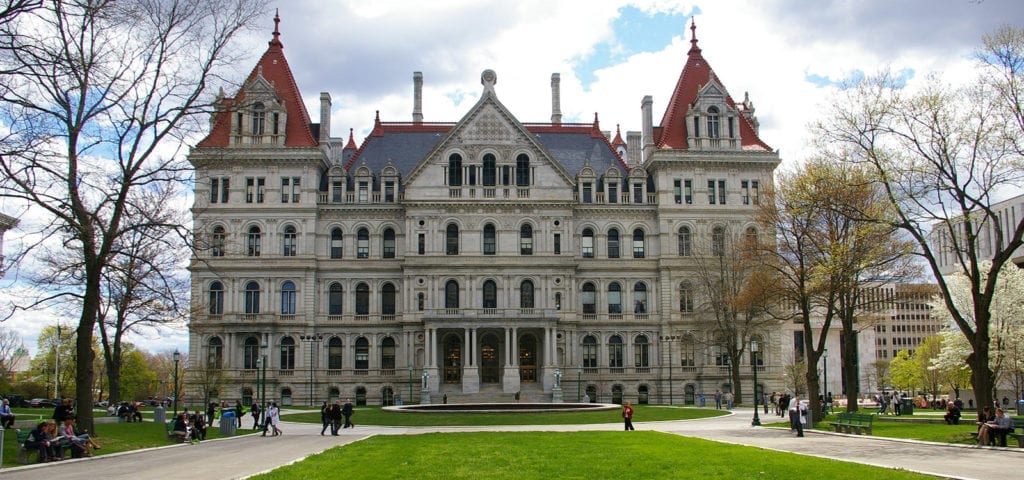 The New York State Capitol Building in Albany, New York.